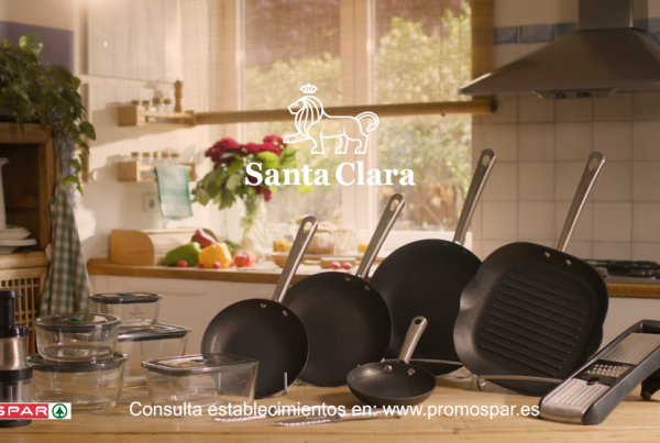 Bodegón de menaje de cocina Santa Clara en spot publicitario para supermercados Spar.